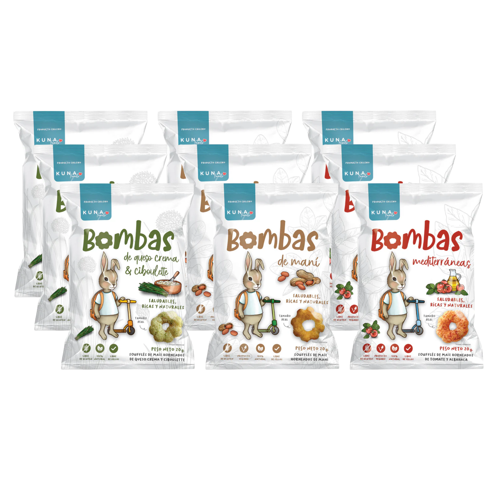 Kuna Foods Baked Corn Bombas Variety Pack – 12-Count