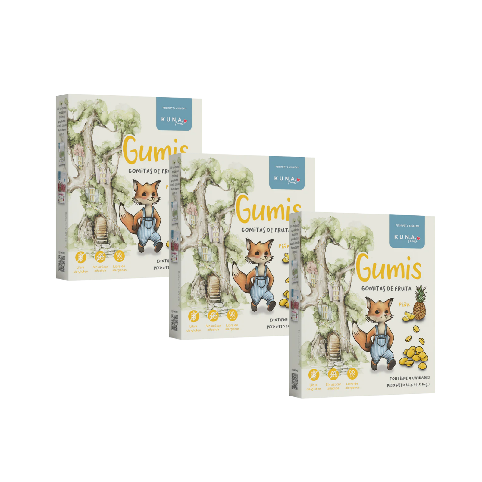 Kuna Foods Real Fruit Gumis – 3-Count | Pineapple