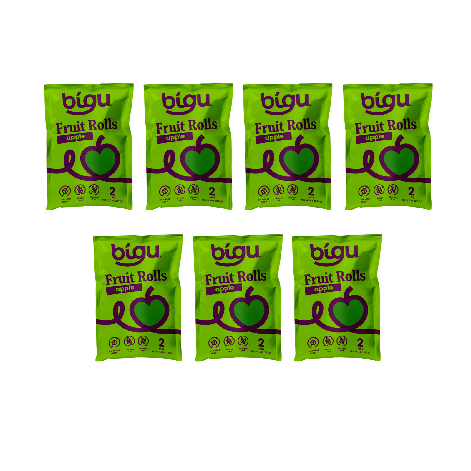 Bigu Snacks Apple Fruit Rolls Week Pack – 7 Count | One a Day, Monday to Sunday