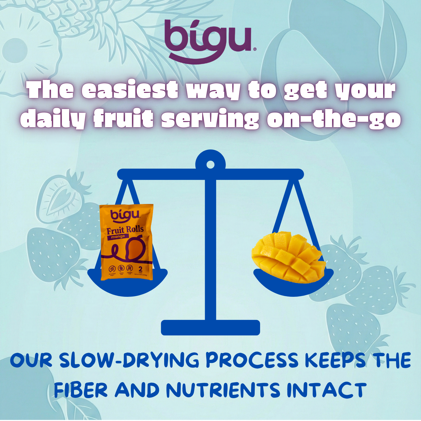 Bigu Snacks Mango Fruit Rolls Two-Week Pack – 14 Count | Lunchbox Stock-Up