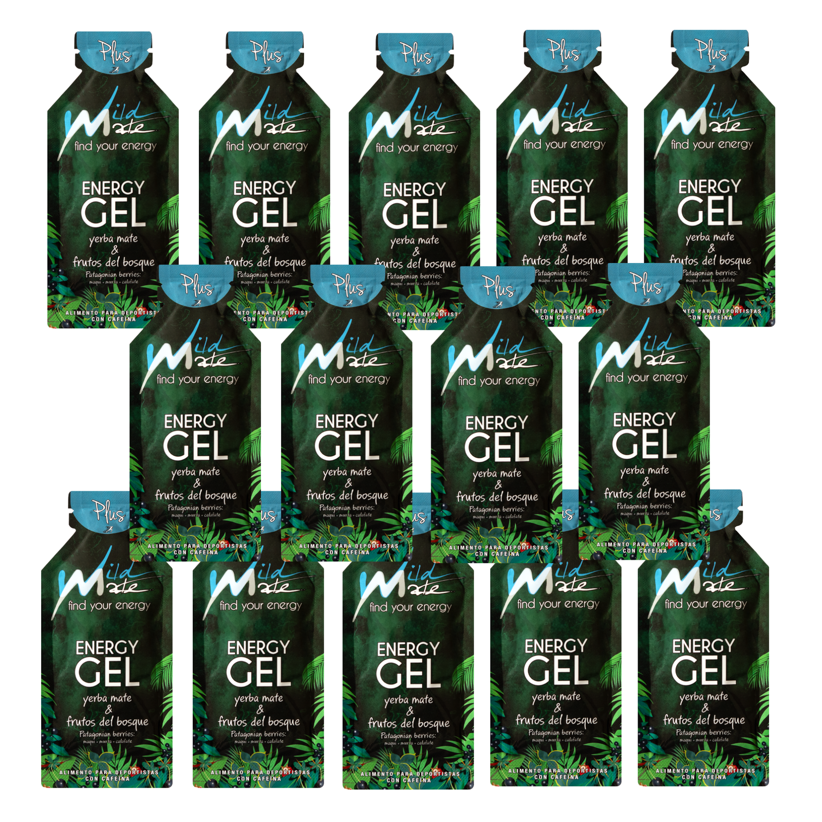 Wildmate Patagonian Berries Energy Gel Plus – 14 Pack | Caffeine for Every Training Day