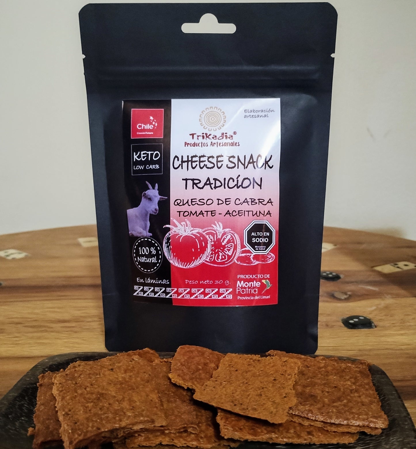 Trikadia Goat Cheese Snacks – savory high-protein Chilean snack made with real goat cheese, gluten-free and clean-label