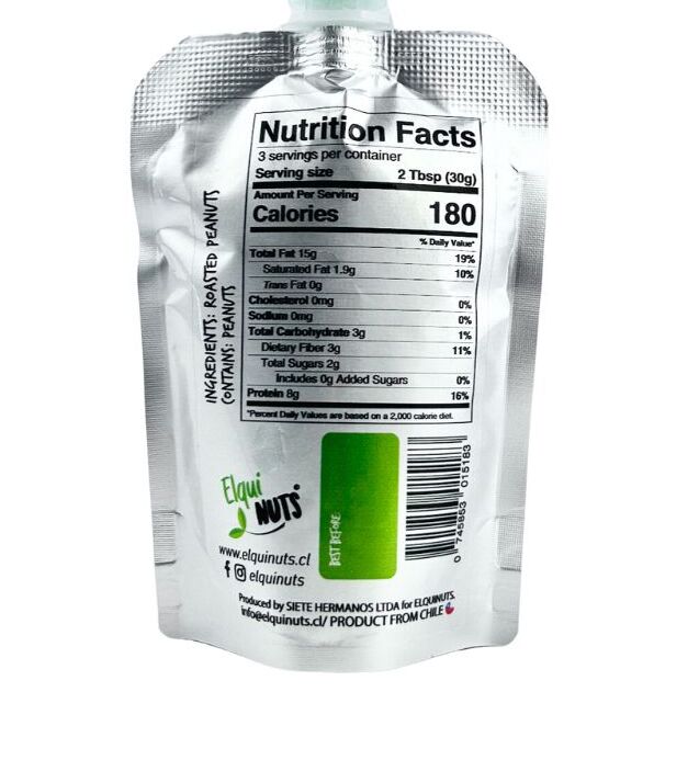 Elqui Nuts Variety 4-Pack – 2 Almond + 2 Peanut Butter Pouches