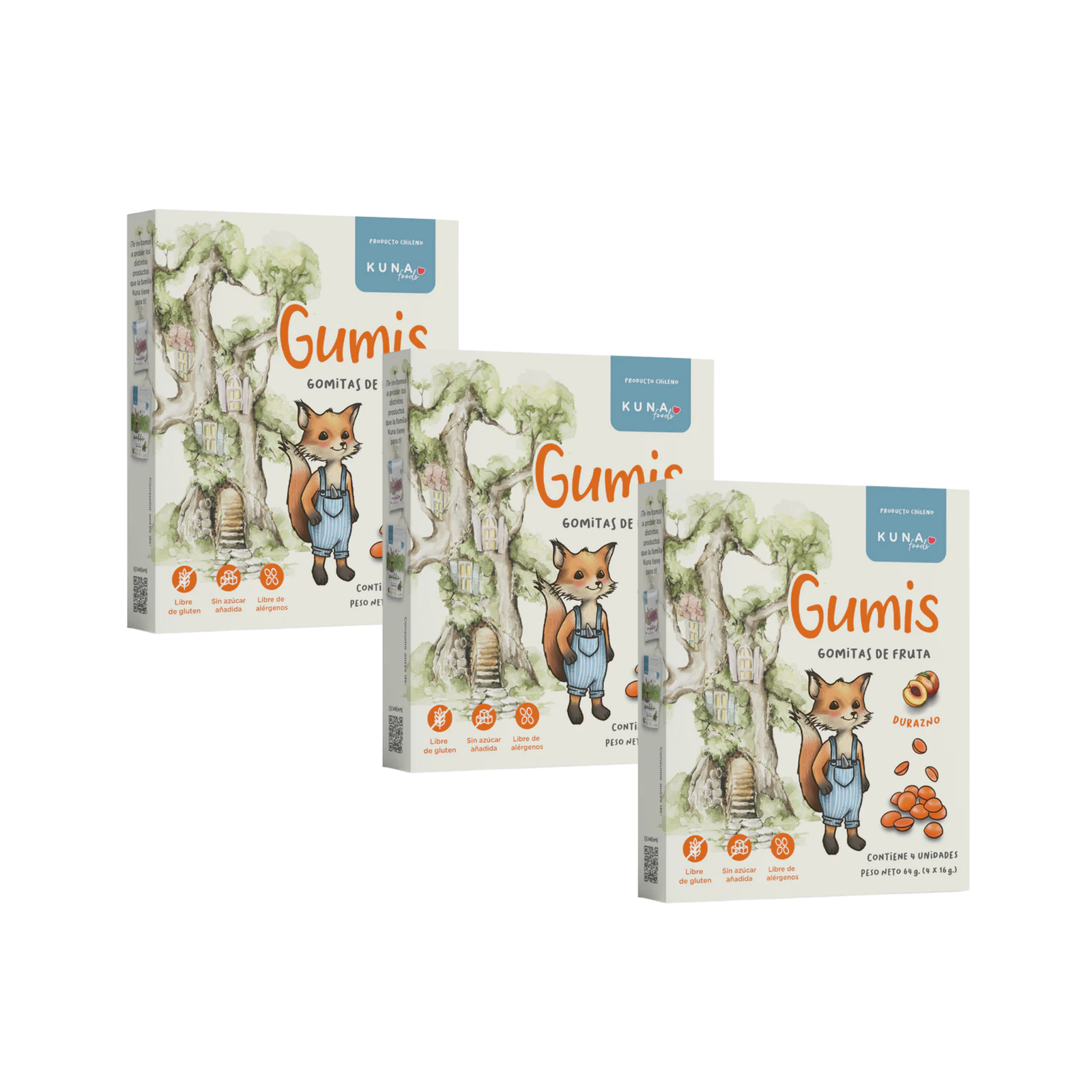 Kuna Foods Real Fruit Gumis – 3-Count | Peach