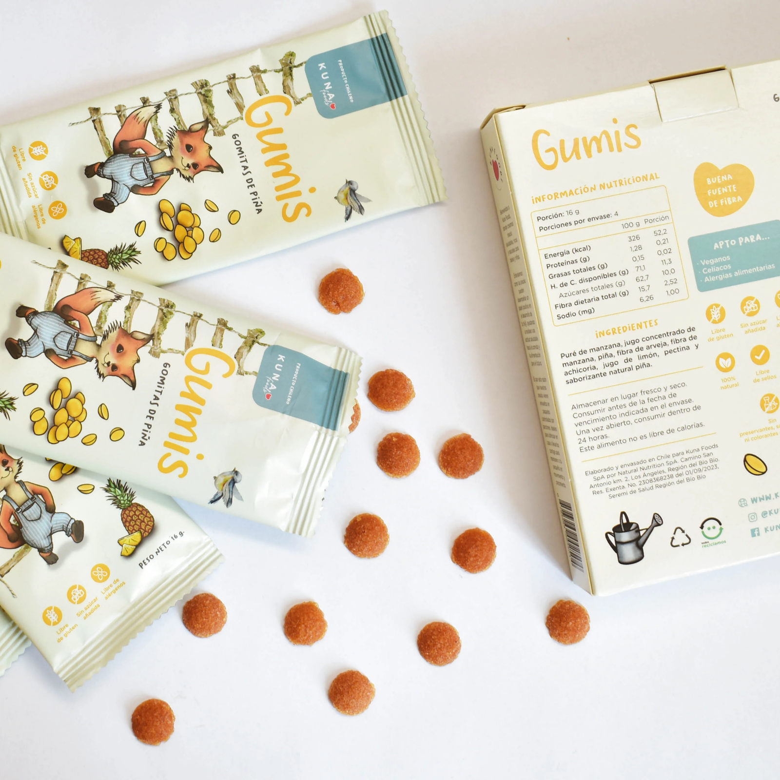 Kuna Foods Real Fruit Gumis – 3-Count | Pineapple