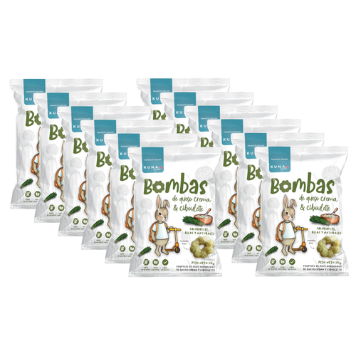 Kuna Foods Baked Corn Bombas – 12-Count | Cream Cheese & Chive