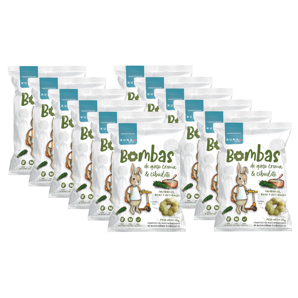 Kuna Foods Baked Corn Bombas – 12-Count | Cream Cheese & Chive