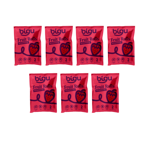 Bigu Snacks Strawberry Fruit Rolls Week Pack – 7 Count | One a Day, Monday to Sunday