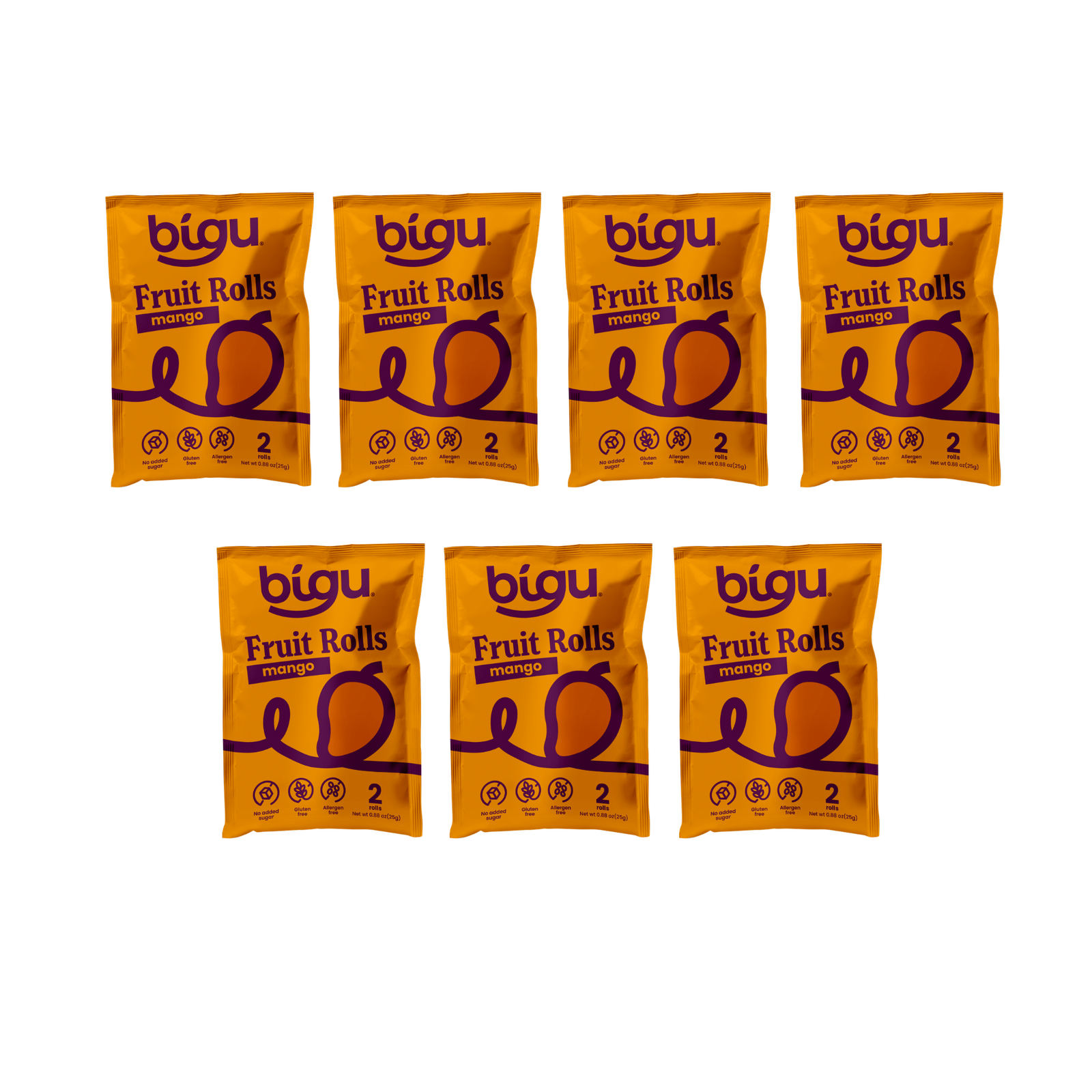 Bigu Snacks Mango Fruit Rolls Week Pack – 7 Count | One a Day, Monday to Sunday