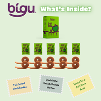 Bigu Snacks Fruit Rolls Trio Display – 15 Count | Apple, Strawberry & Mango Variety