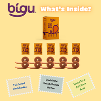 Bigu Snacks Fruit Rolls Trio Display – 15 Count | Apple, Strawberry & Mango Variety