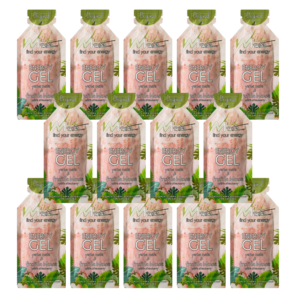 Wildmate White Strawberry Energy Gel Original – 14 Pack | Two-Week Training Fuel