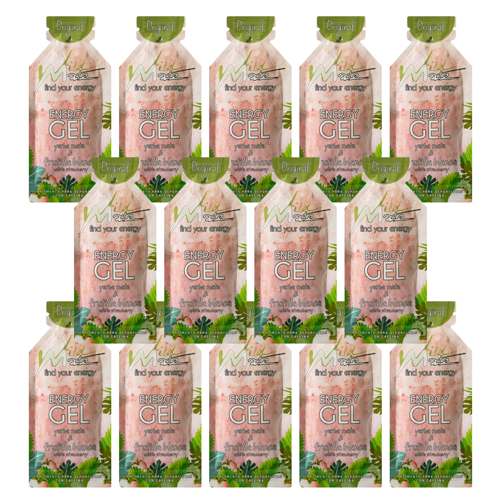 Wildmate White Strawberry Energy Gel Original – 14 Pack | Two-Week Training Fuel