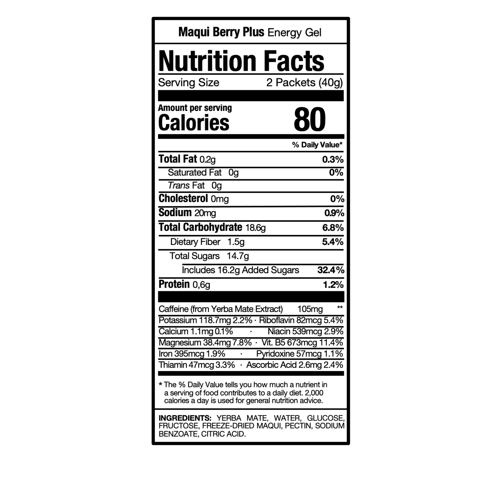 Wildmate Maqui Energy Gel Plus – 14 Pack | Caffeine for Every Training Day