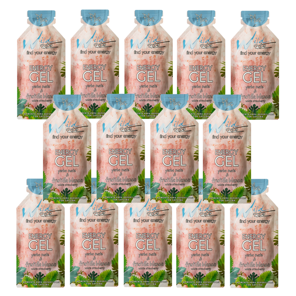 Wildmate White Strawberry Energy Gel Plus – 14 Pack | Caffeine for Every Training Day