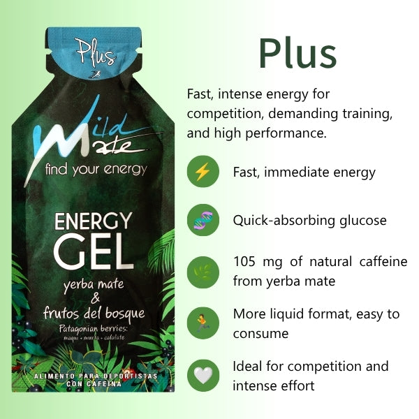 Wildmate Patagonian Berries Energy Gel Plus – 14 Pack | Caffeine for Every Training Day
