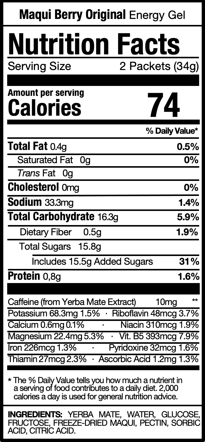 Energy Gel Original – Natural Yerba Mate Energy