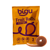Bigu Mango Fruit Roll – natural mango snack made with 100% fruit, no added sugar, vegan and gluten-free