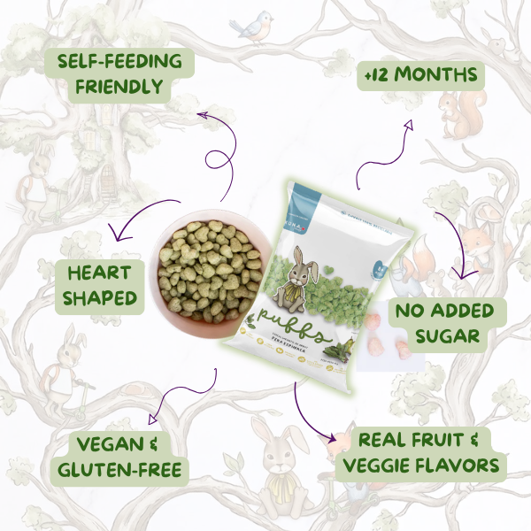 Kuna Foods Real Fruit & Veggie Rice Puffs – 12-Count | Pear & Spinach