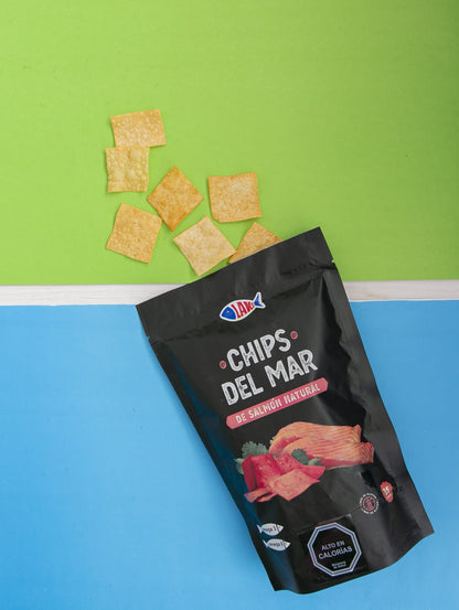 Laks Salmon Chips – crunchy, high-protein snack made with real Chilean salmon, gluten-free and clean-label