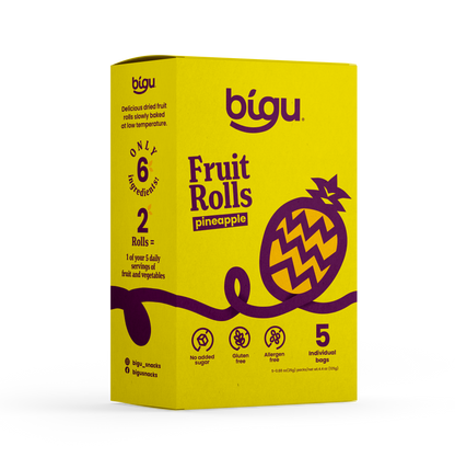 Pineapple Fruit Rolls 5-Pack - Natural Vegan Snack for Kids & Adults