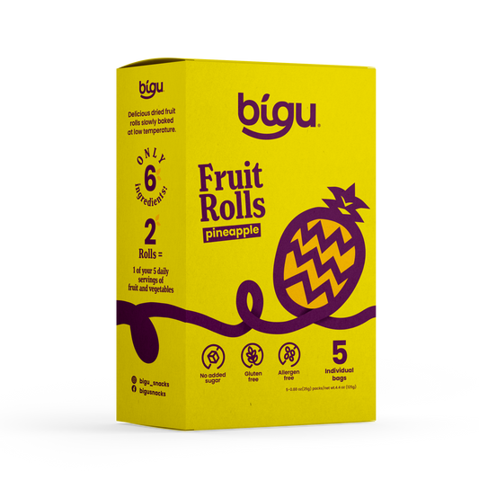 Pineapple Fruit Rolls 5-Pack - Natural Vegan Snack for Kids & Adults